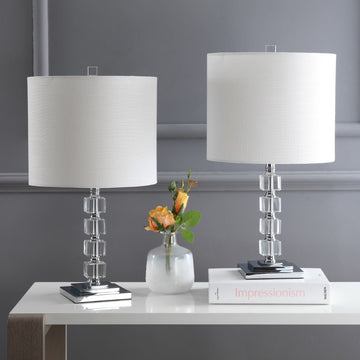 Barnard 22" LED Crystal/Metal Table Lamp - JONATHAN Y